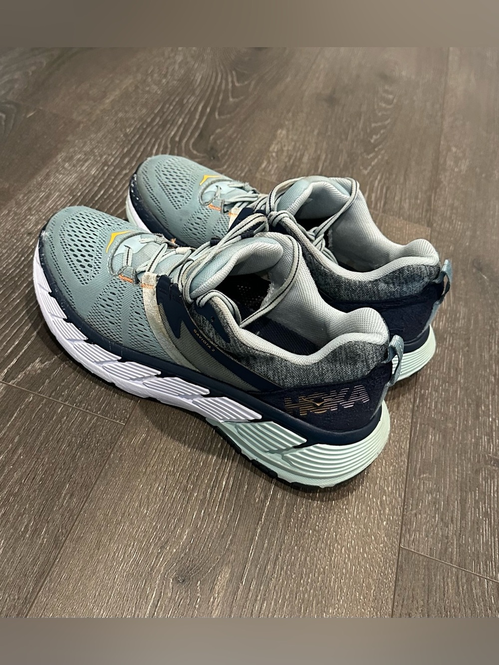 Hoka  Gaviota 2 Women's Mint Teal and Navy Athletic Running Shoes size 9.5